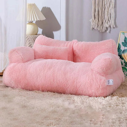 Luxury Plush Cat Sofa Bed for Small & Medium Pets