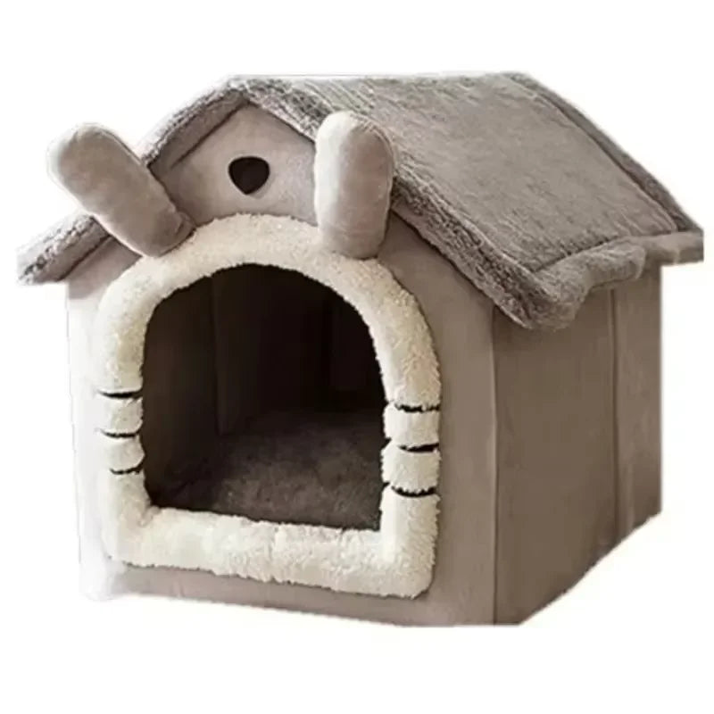 All-Season Washable Dog & Cat House with Soft Cushion