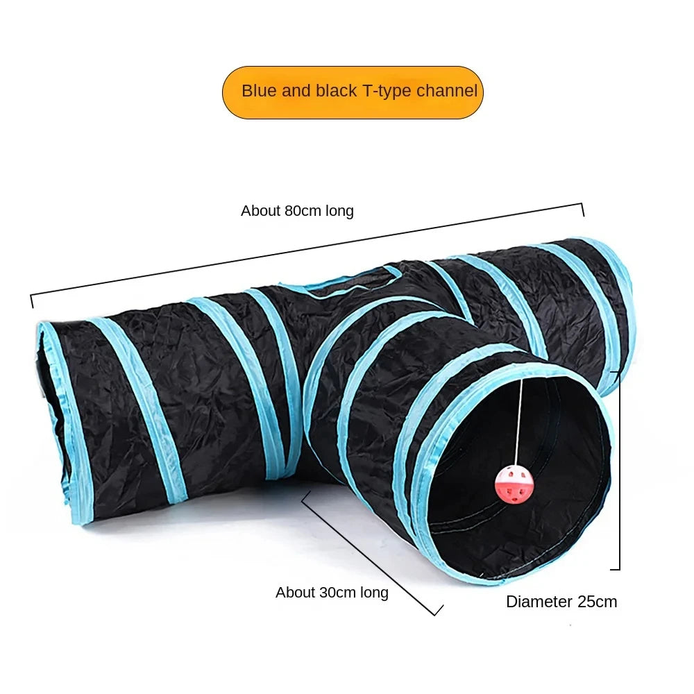 Foldable Cat Tunnel Breathable Play Tunnel for Indoor Cats