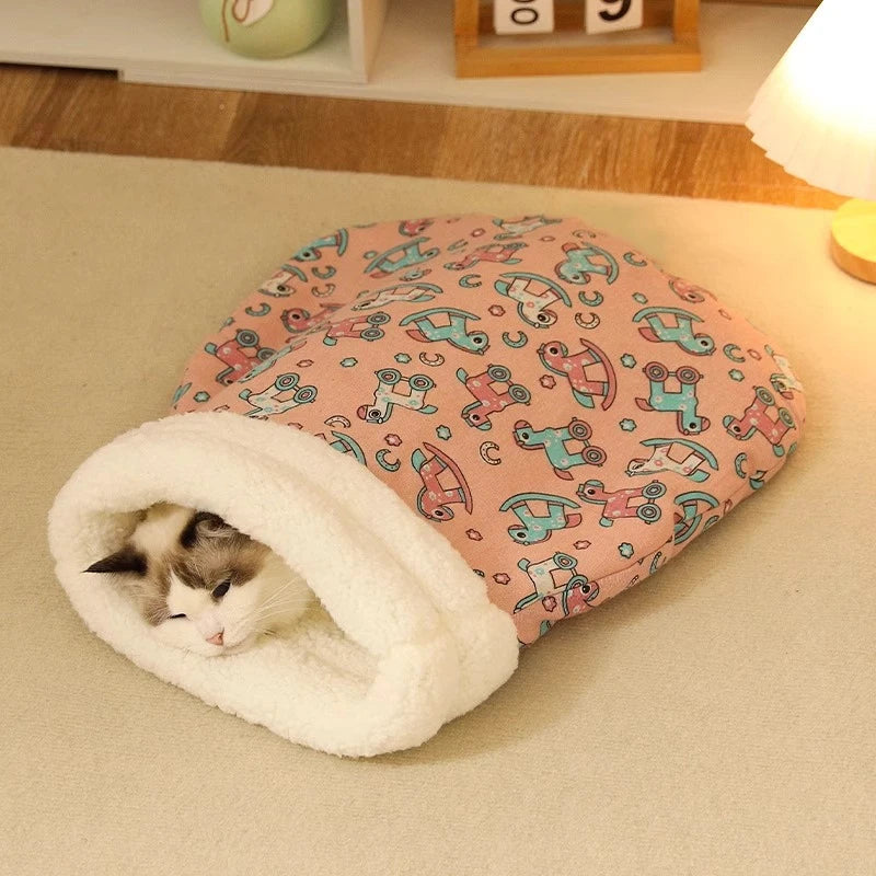 Winter Warm Pet Sleeping Bag Lamb Wool Kitten Nest