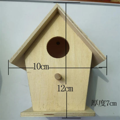 Wooden Mini Bird Cage Hanging Birdhouse for Outdoor Garden