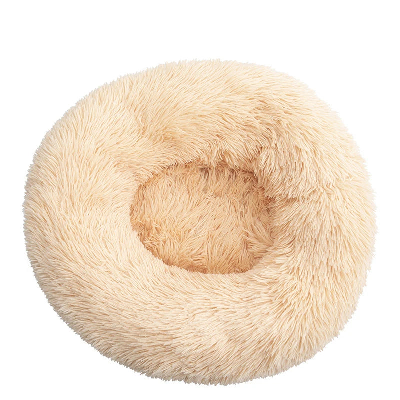 Round Plush Pet Bed Soft & Warm for Dogs & Cats