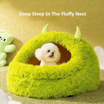 Plush Warm Monster Pet Bed for Small & Medium Dogs & Cats