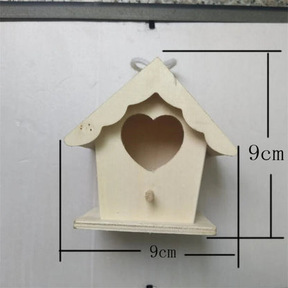 Wooden Mini Bird Cage Hanging Birdhouse for Outdoor Garden