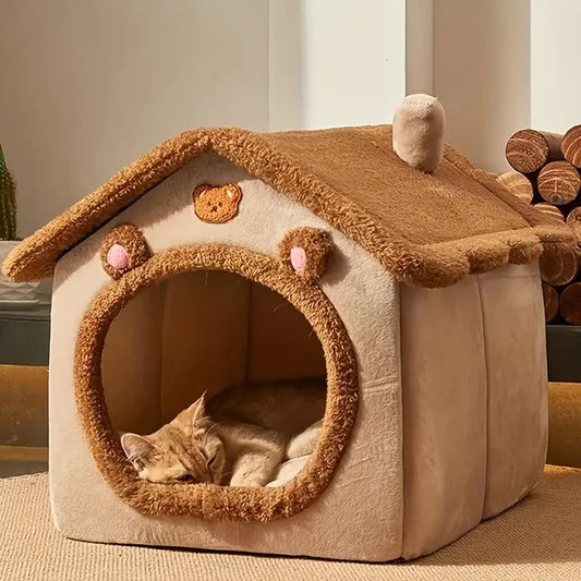 Foldable Washable Pet House Cat Puppy Cave Bed