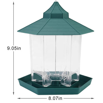 Hanging Waterproof Gazebo Bird Feeder with Rope