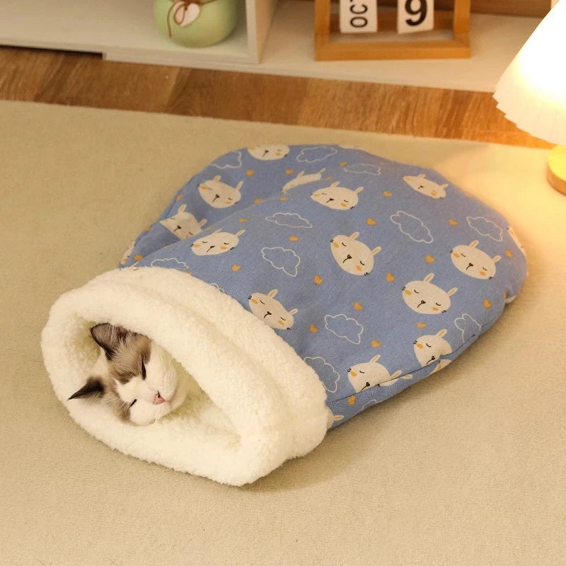 Winter Warm Pet Sleeping Bag Lamb Wool Kitten Nest