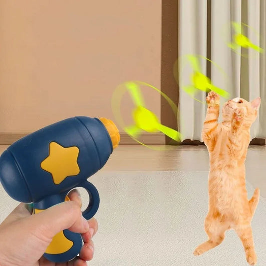 Cat Toy Launcher Set with 15 Flying Discs & Sound