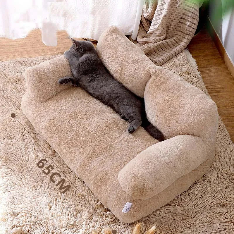 Luxury Plush Cat Sofa Bed for Small & Medium Pets