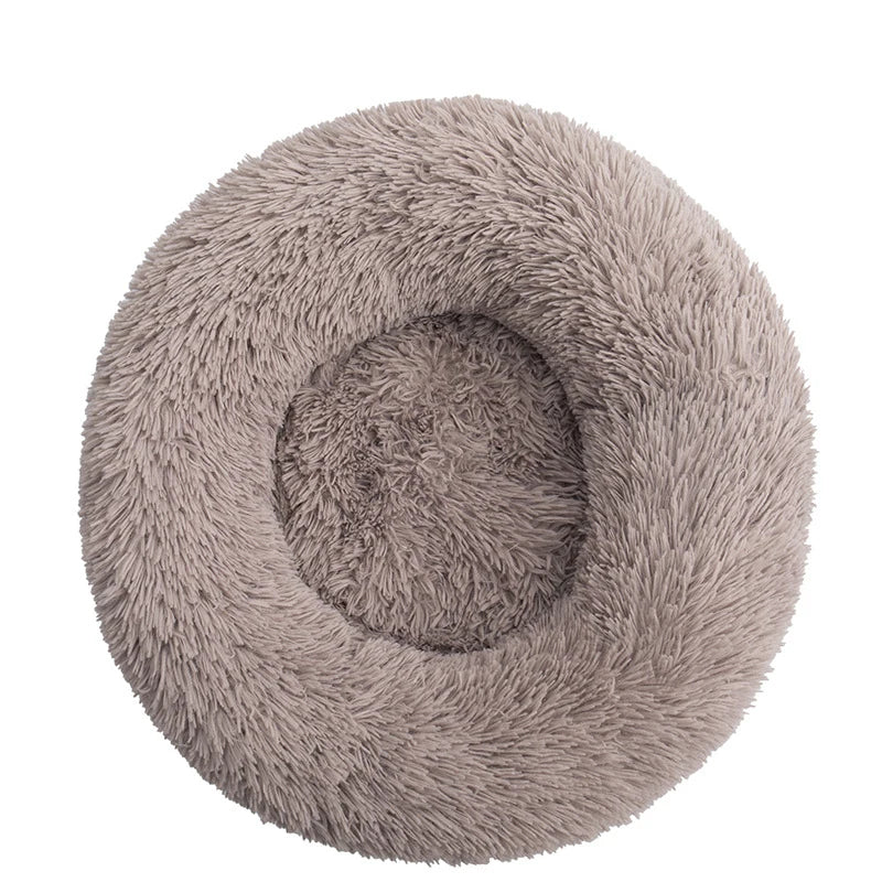 Round Plush Pet Bed Soft & Warm for Dogs & Cats