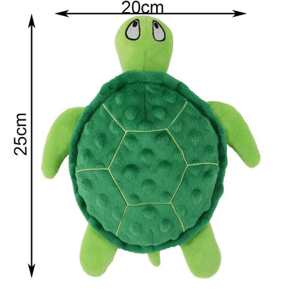 Turtle Squeaky Plush Dog Toy No Stuffing