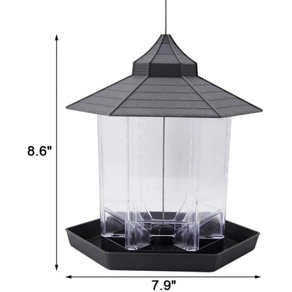 Hanging Waterproof Gazebo Bird Feeder with Rope