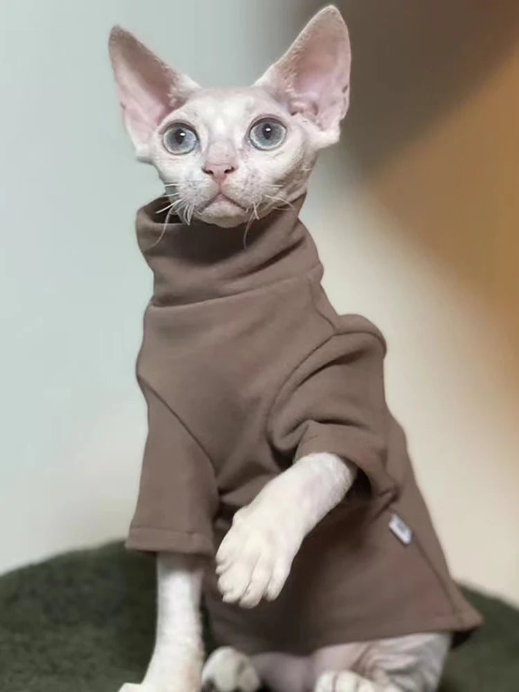 Winter Sphynx Cat Clothes Soft Warm Pajamas for Small Pets