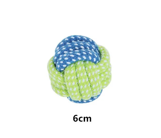 Interactive Cotton Rope Dog Toy Ball for Chewing & Teeth Cleaning