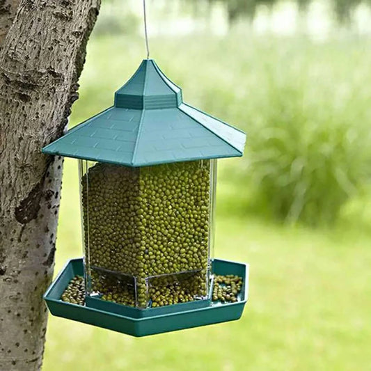 Hanging Waterproof Gazebo Bird Feeder with Rope