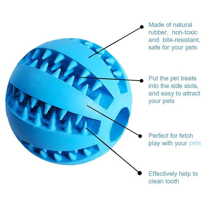 Interactive Rubber Dog Chew Ball Treat Dispenser