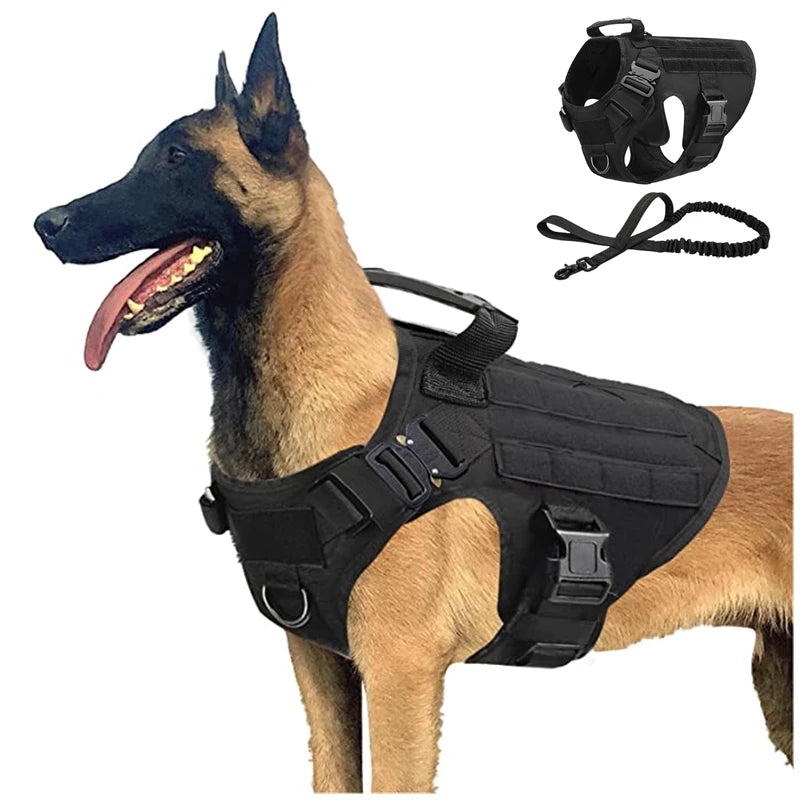 Tactical Dog Vest and Leash Set for Training & All Breeds