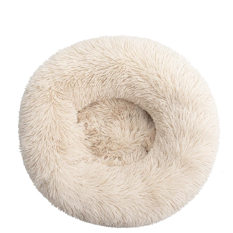 Round Plush Pet Bed Soft & Warm for Dogs & Cats