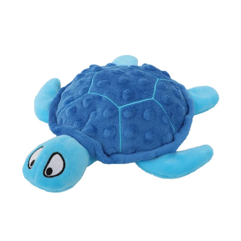 Turtle Squeaky Plush Dog Toy No Stuffing