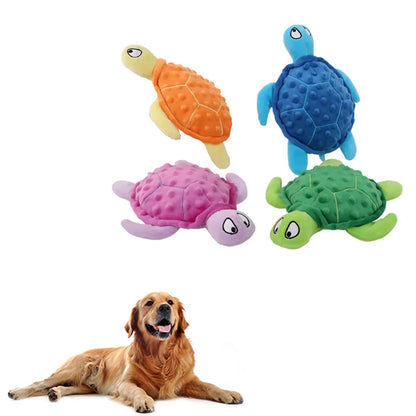 Turtle Squeaky Plush Dog Toy No Stuffing