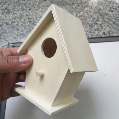 Wooden Mini Bird Cage Hanging Birdhouse for Outdoor Garden