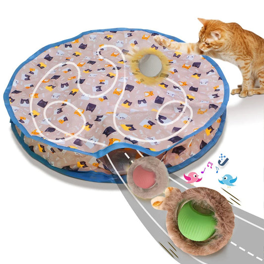 Motion-Activated Rolling Ball Cat Toy for Hide & Seek