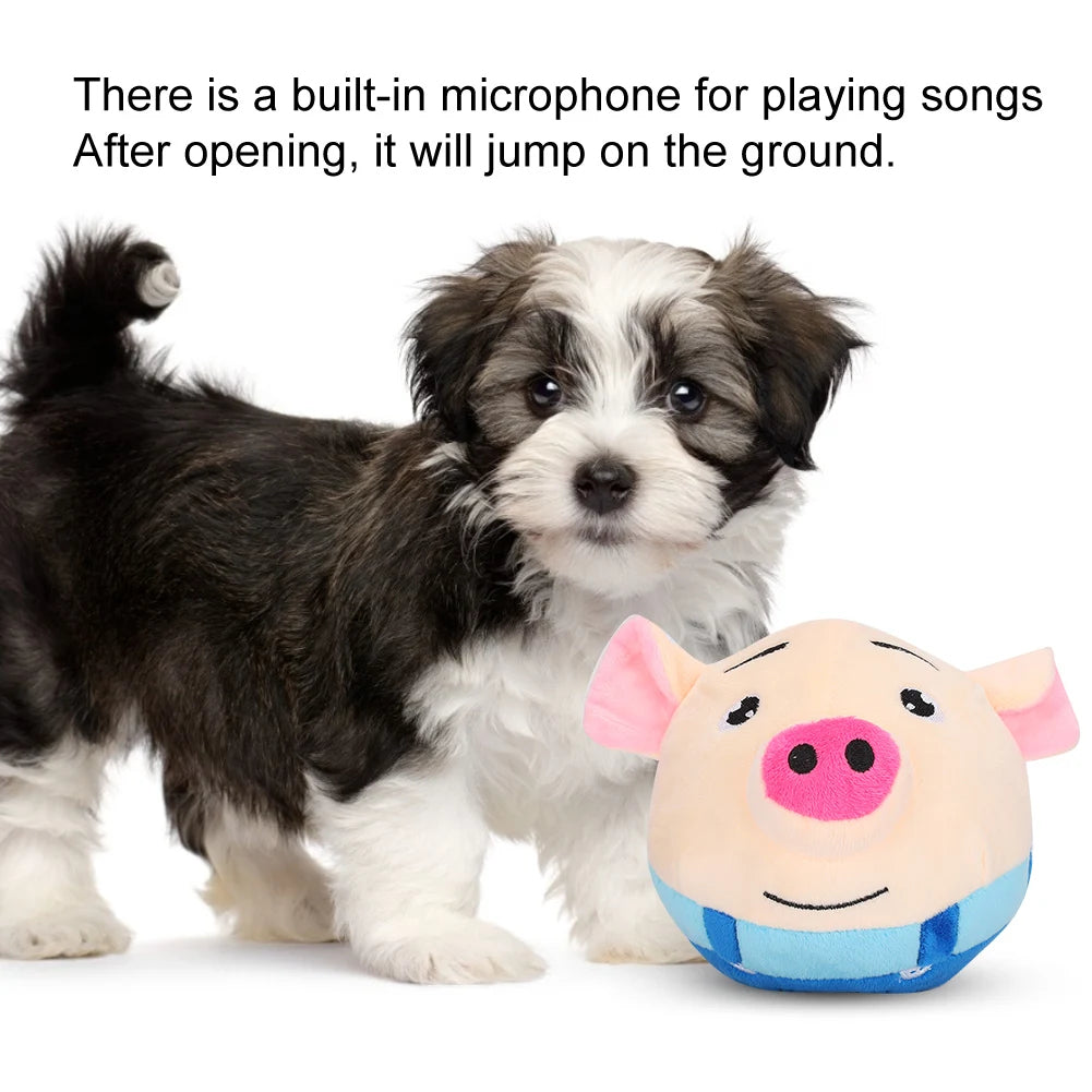 USB Electric Pet Bouncing Cartoon Pig Doll Ball