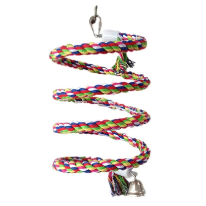 Parrot Bird Rope Toy with Bell for Cage Climbing