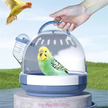 Portable Clear Bird Carry Case with Door Lock for Travel