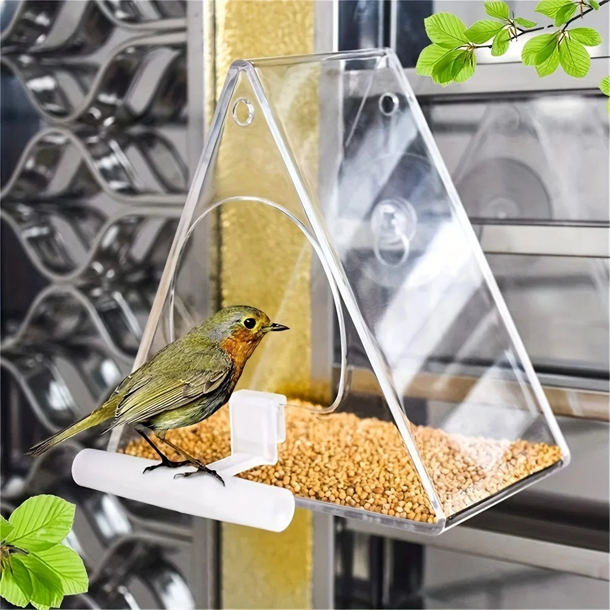 Window Bird Feeder with Strong Suction Cup & Weather-Resistant