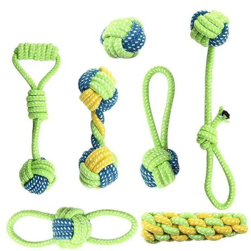 Interactive Cotton Rope Dog Toy Ball for Chewing & Teeth Cleaning