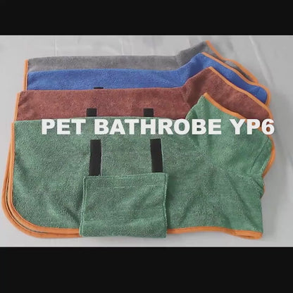 Absorbent Pet Bathrobe With Waist-wrapped Microfiber