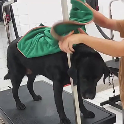 Absorbent Pet Bathrobe With Waist-wrapped Microfiber